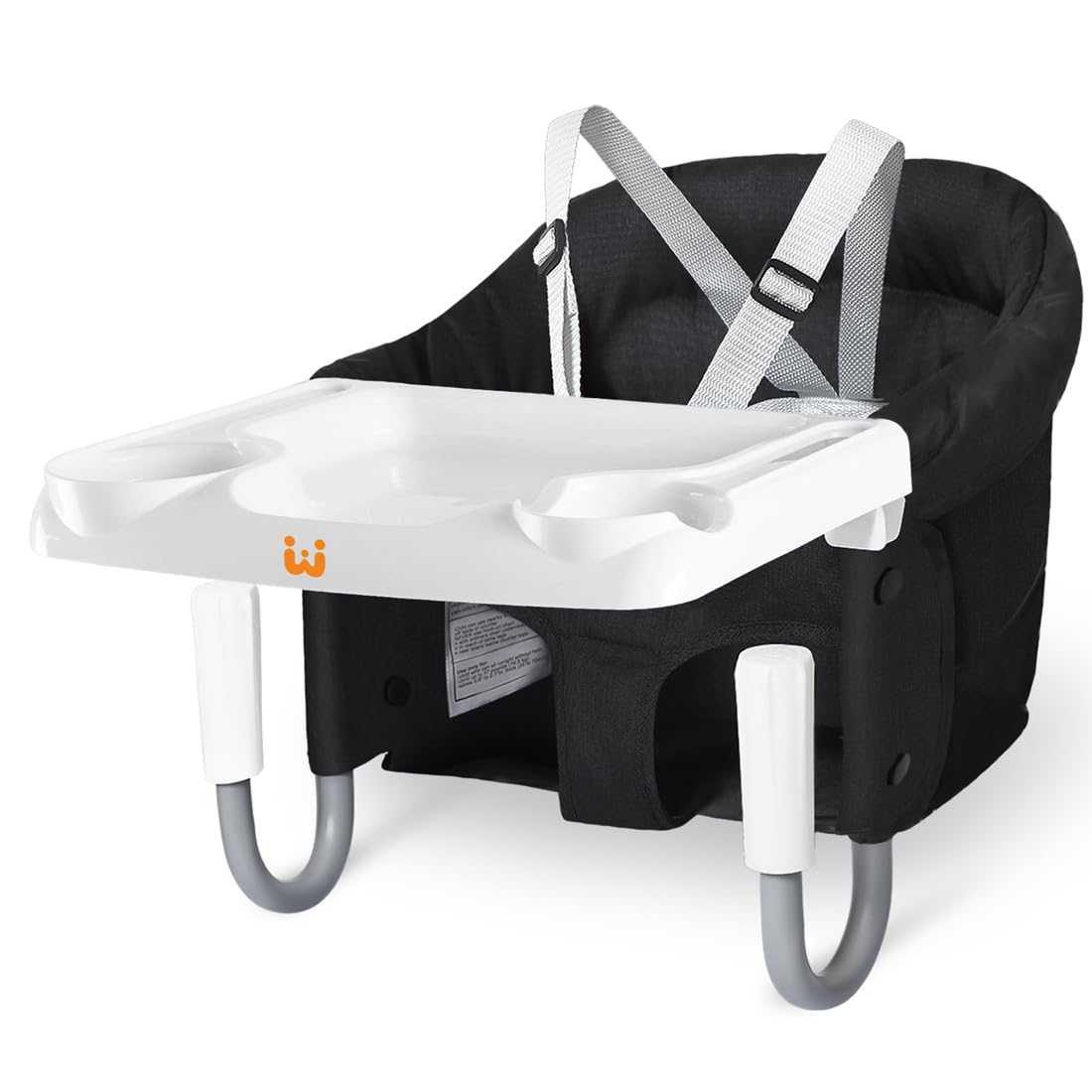 MTWML Hook On High Chair with Tray,Portable Baby High Chair that Attaches to Table,Clip On Fast Table High Chair for Babies and Toddlers.Baby Feeding Seat for Dining Table and Counter(Pure-Black)
