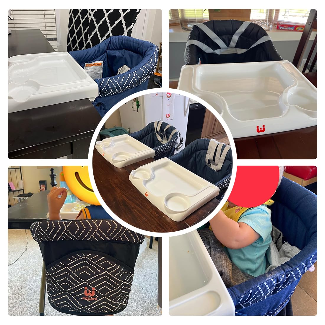 MTWML Hook On High Chair with Tray,Portable Baby High Chair That Attaches to Table,Clip On Fast Table High Chair for Babies and Toddlers.Baby Feeding Seat for Dining Table and Counter(Stripe-Blue)