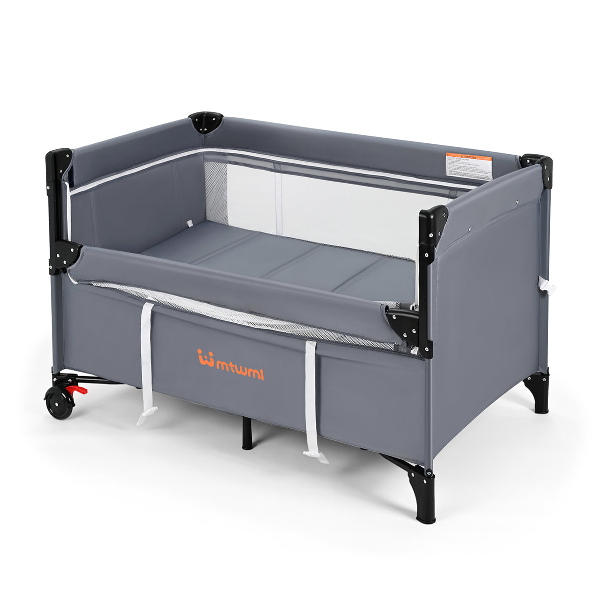 3 in 1 Portable Baby Playard with Bassinet(Deep Grey)