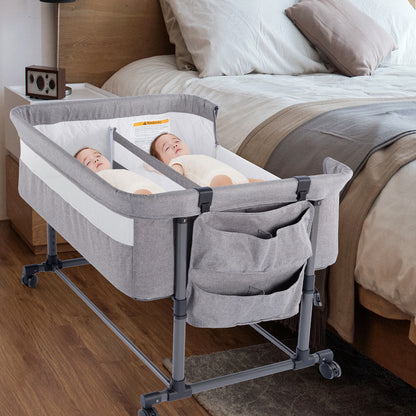 Twin Bassinet for 2 Babies(Deep Grey)