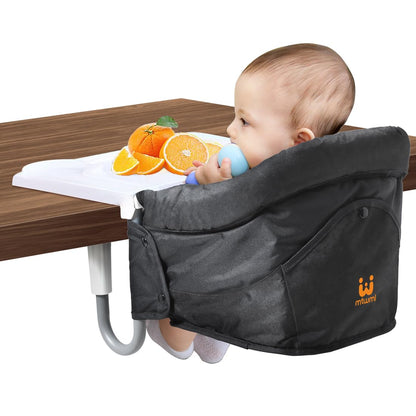Hook On High Chair with Tray(Pure-Black)