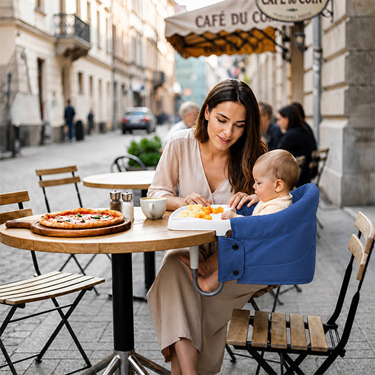 Hook-On High Chair with Tray(Pure-Blue)