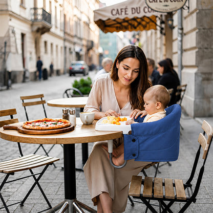 Hook-On High Chair with Tray(Pure-Blue)