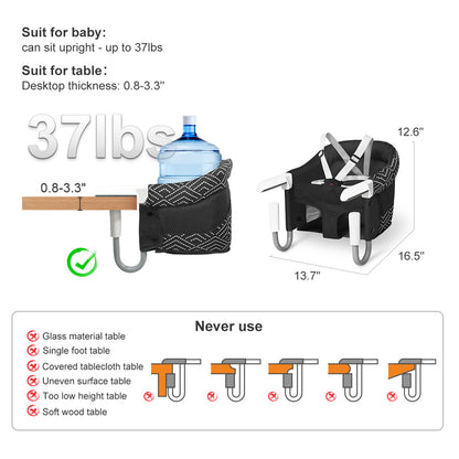 Hook-On High Chair(Stripe-Black)