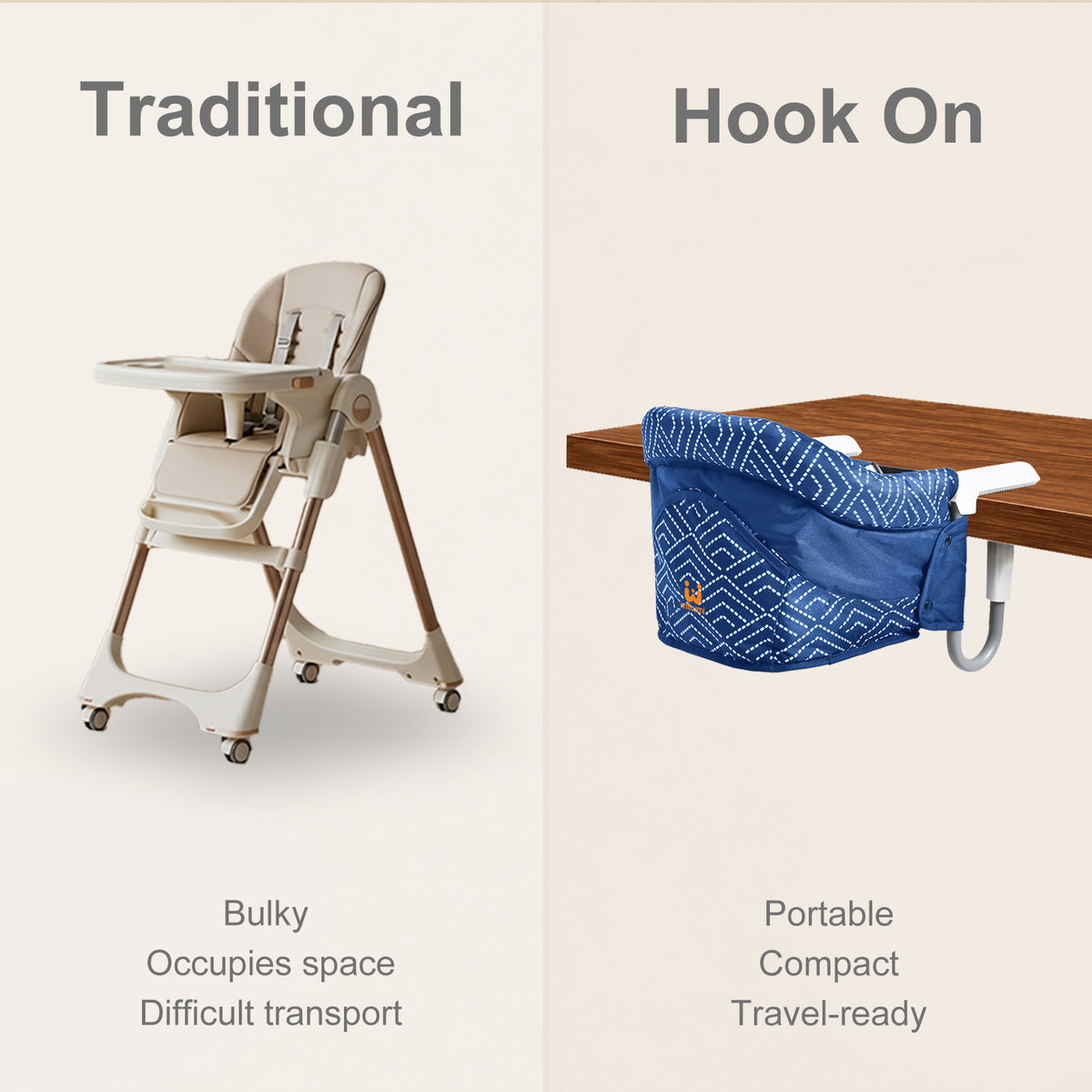 Hook-On High Chair(Stripe-Blue)