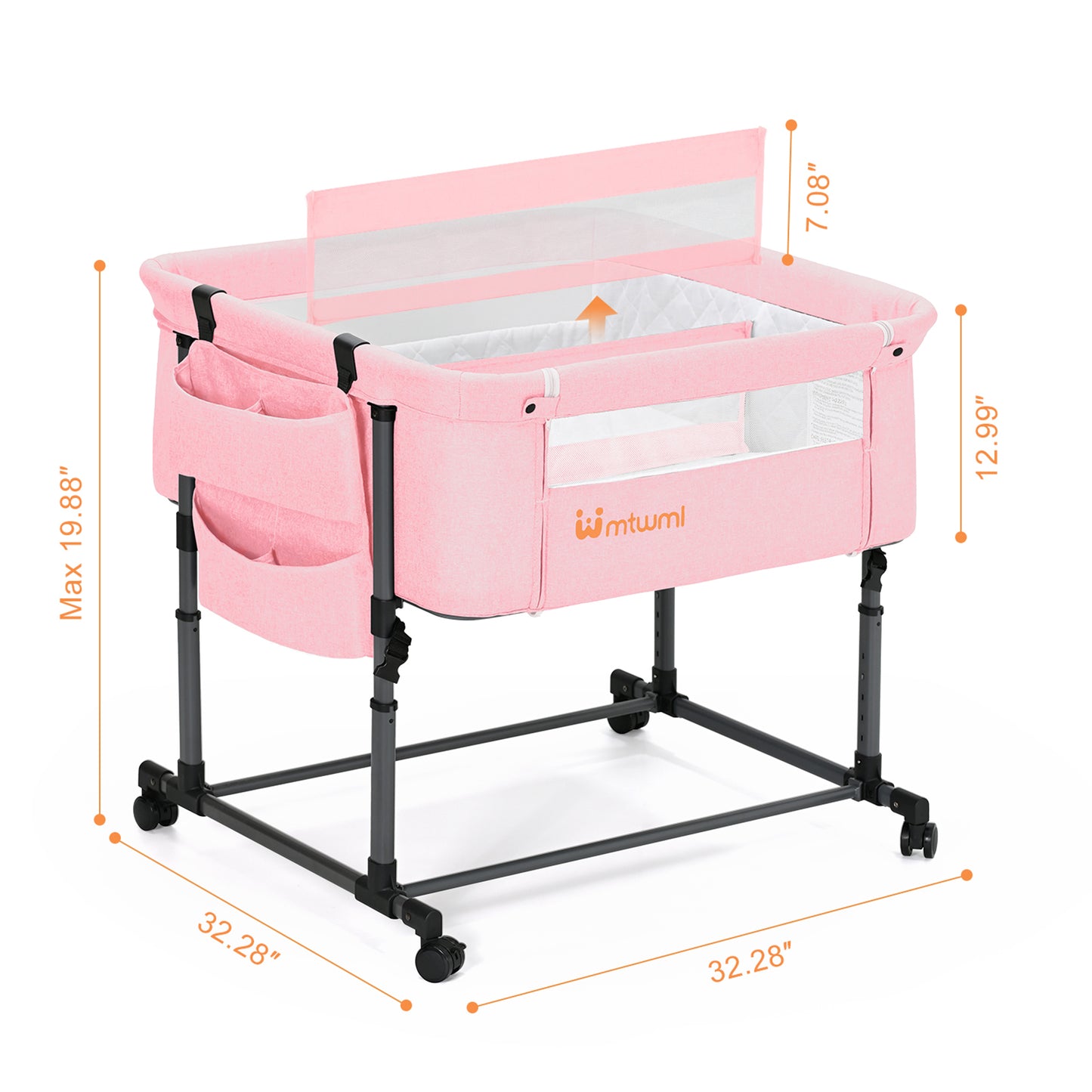 Twin Bassinet for 2 Babies(Pink)