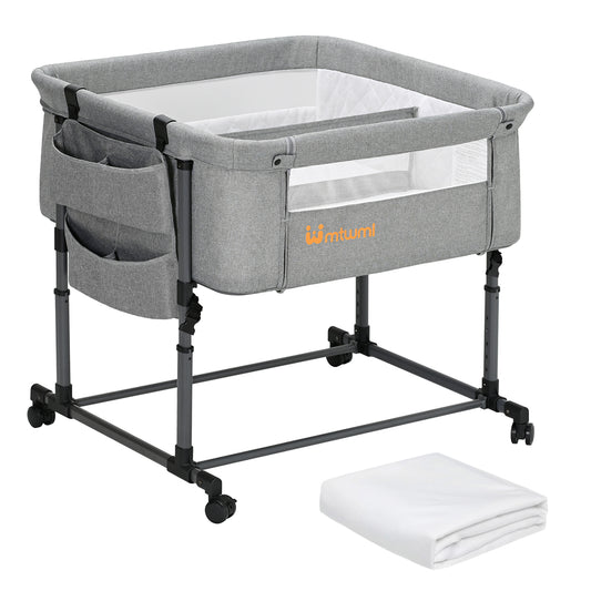 Twin Bassinet for 2 Babies(Light Grey)