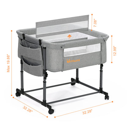 Twin Bassinet for 2 Babies(Light Grey)