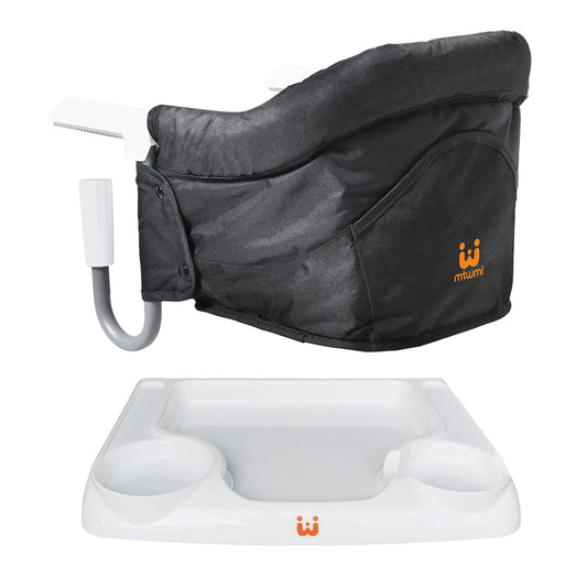 Hook On High Chair with Tray(Pure-Black)