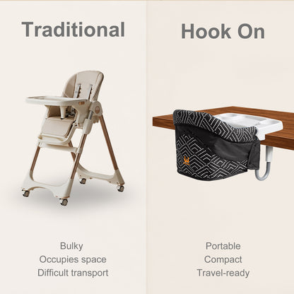 Hook-On High Chair with Tray(Stripe-Black)