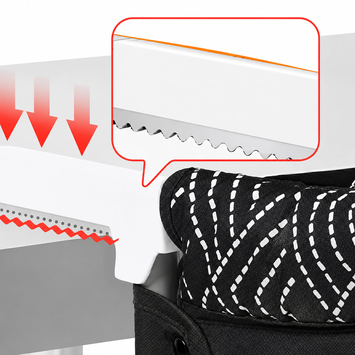 Hook-On High Chair with Tray(Stripe-Black)