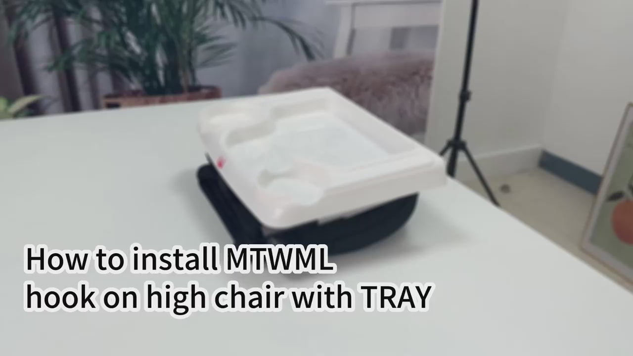 Load video: How to Assemble MTWML Hook On High Chair with Tray