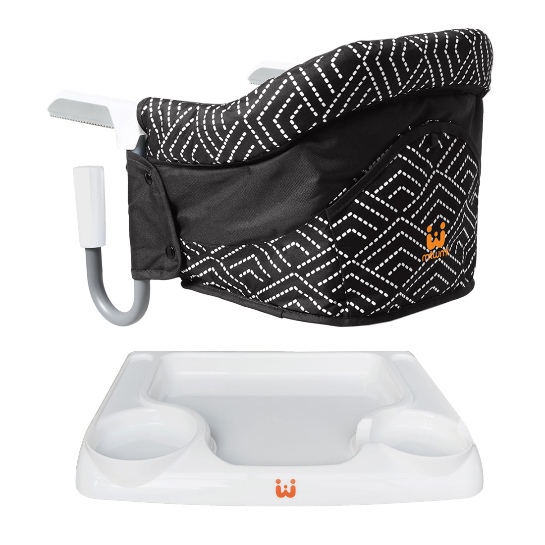 MTWML Hook On High Chair with Tray,Portable Baby High Chair That Attaches to Table,Clip On Fast Table High Chair for Babies and Toddlers.Baby Feeding Seat for Dining Table and Counter(Stripe-Black)